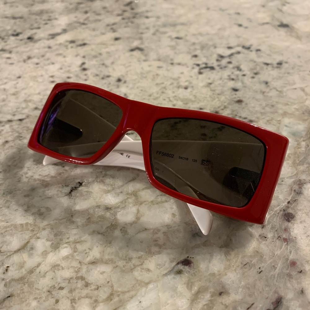 Vintage GF Ferre Side Logo GianFranco Ferre Red / White Womens Sunglasses Rare